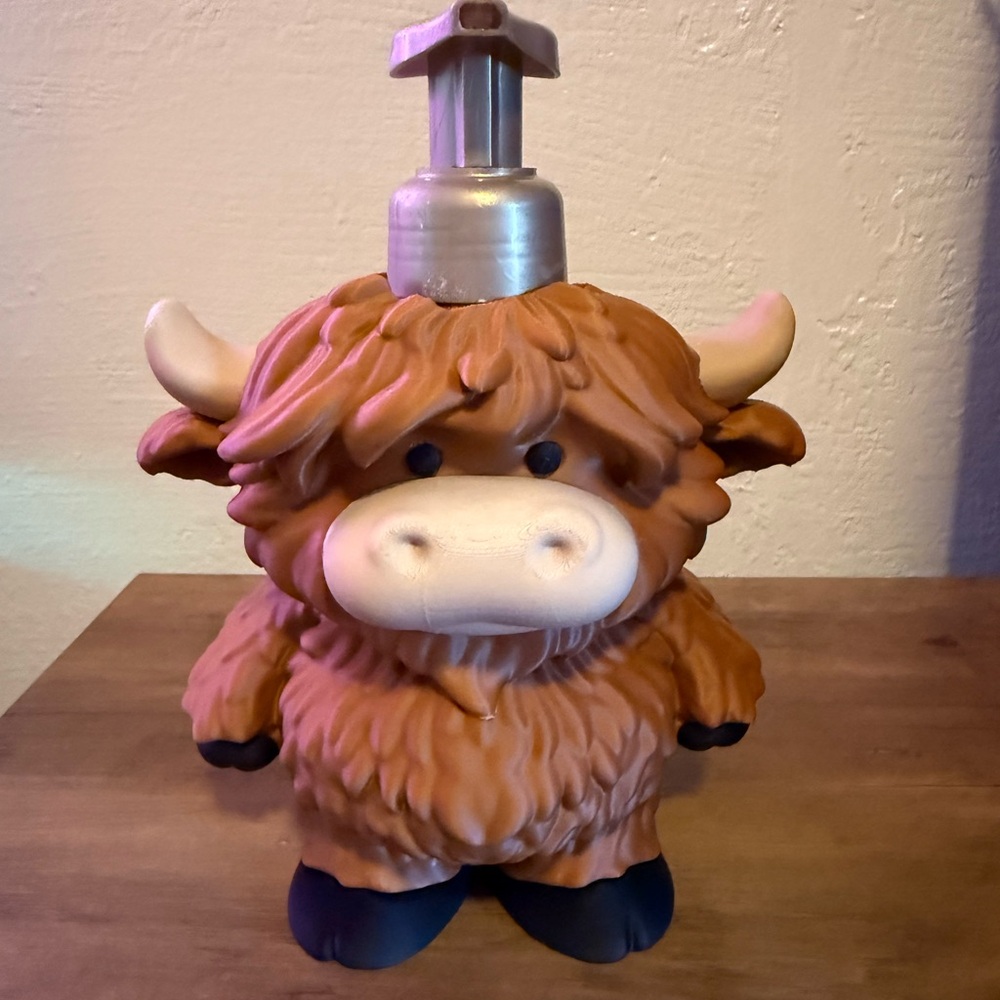 Cute Brown Highland Cow Soap Dispenser